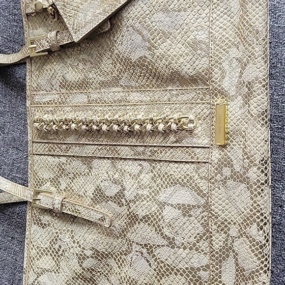 NWOT NINE WEST Metallic Golden Tote - Picture 5 of 11